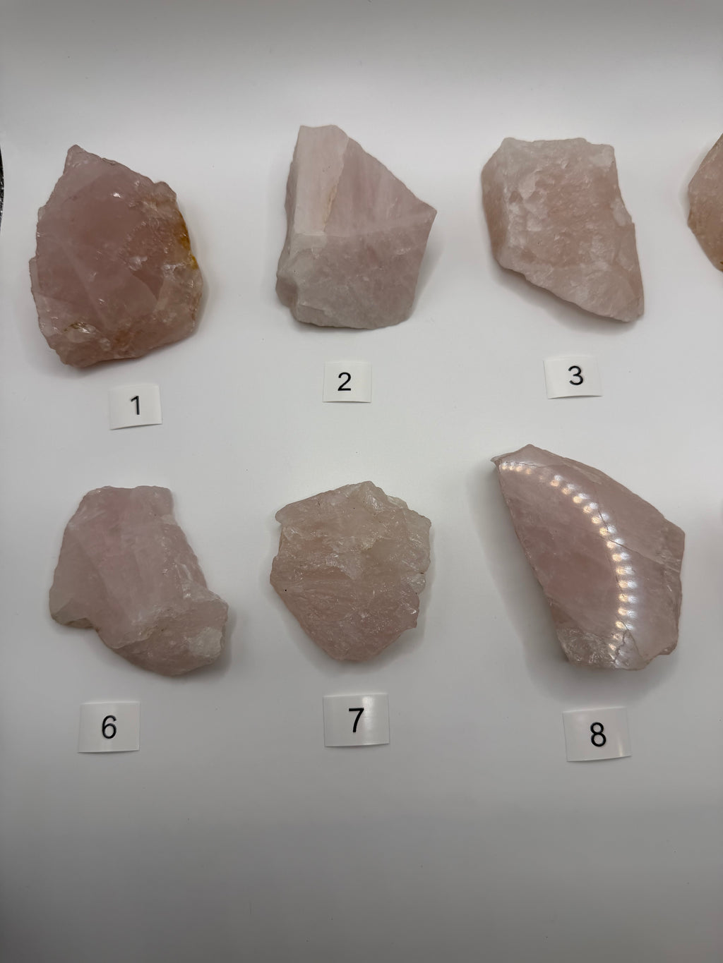 Halbpolierte Rosenquarze